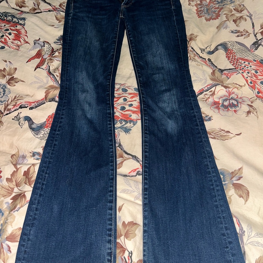 American Eagle Blue Flare Wide Leg Jeans
